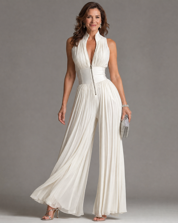 Mono plisado con cuello halter