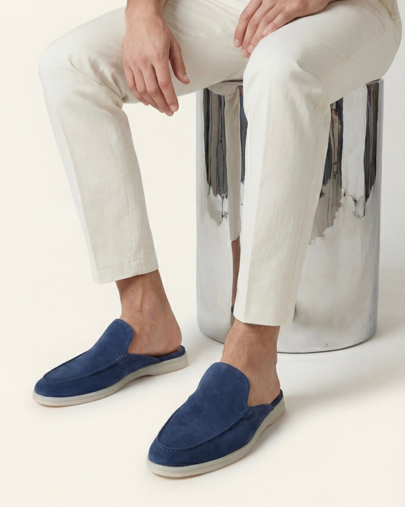ZAPATOS MULES DE ANTE PORTSIDE - AZUL
