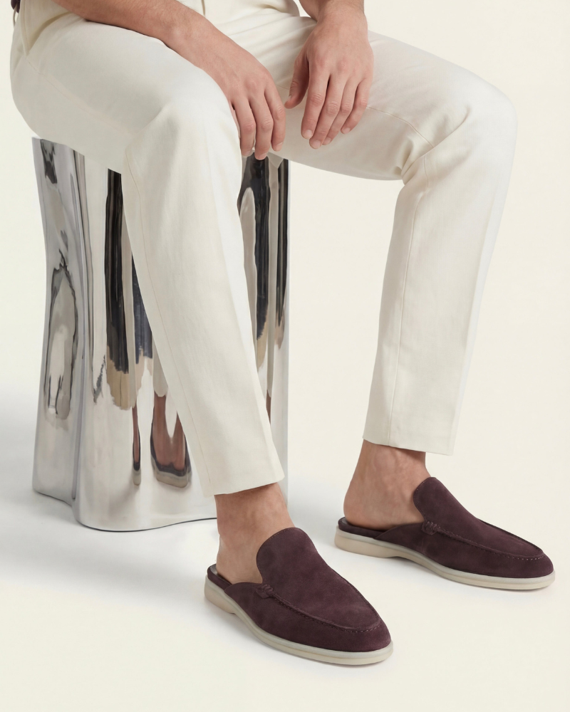 ZAPATOS MULES DE ANTE PORTSIDE - CAFÉ