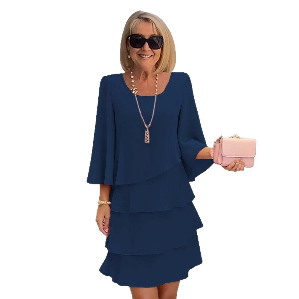 María — Vestido midi elegante con volantes