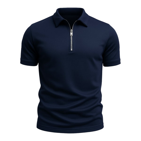 Polo clásico con cremallera