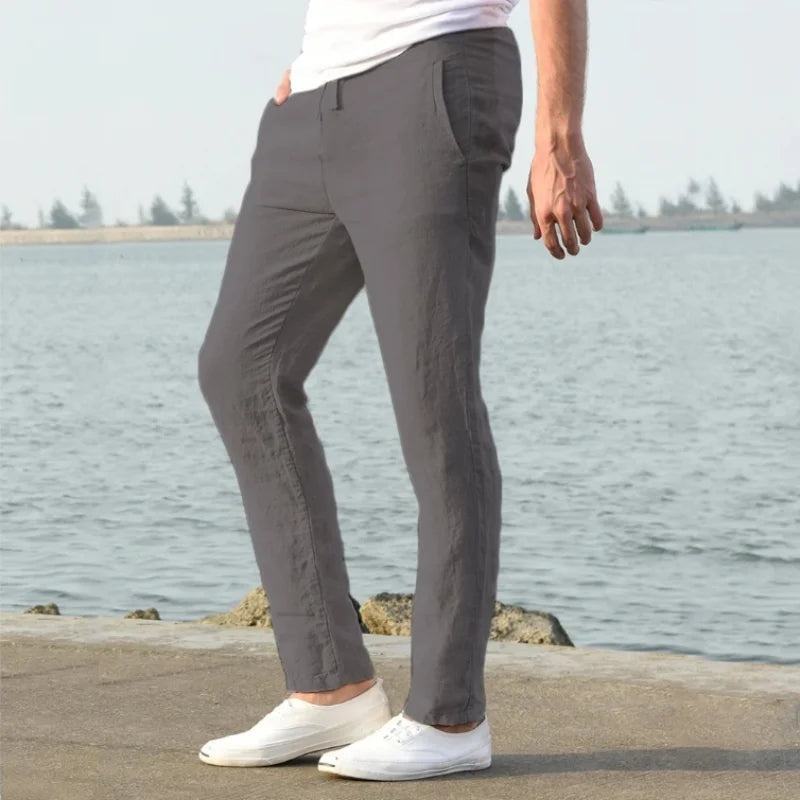 Ernesto · Pantalón de lino de pierna recta