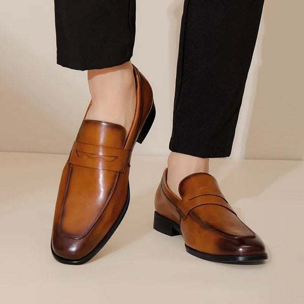 Mocasines de cuero con correa penny