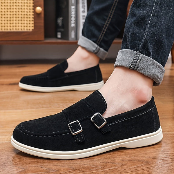 Mocasines sin cordones con hebilla doble