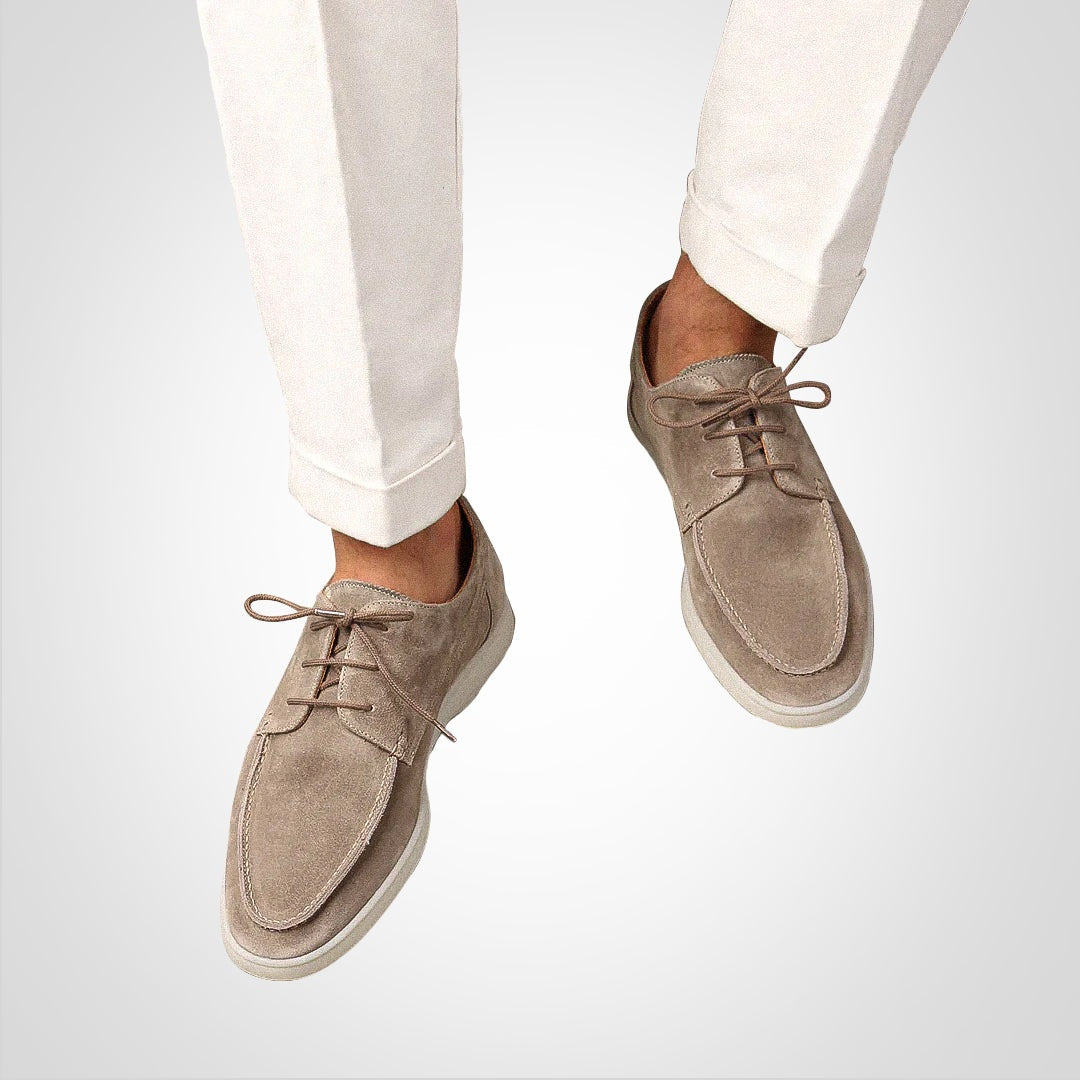 Rubén · Zapatos derby de ante con suela plana