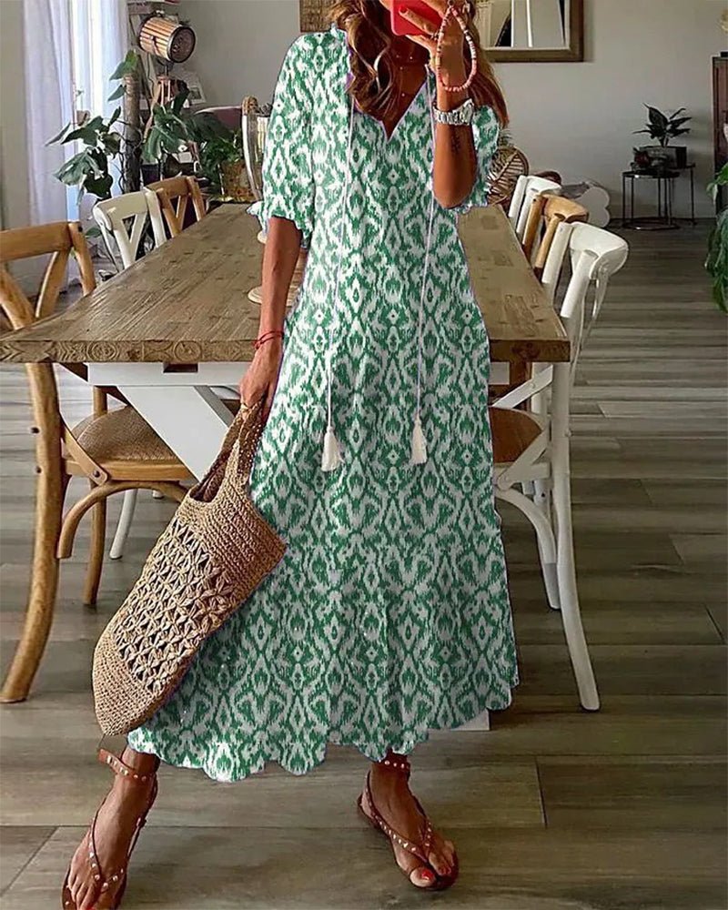 Leire — Vestido midi de estilo boho relajado
