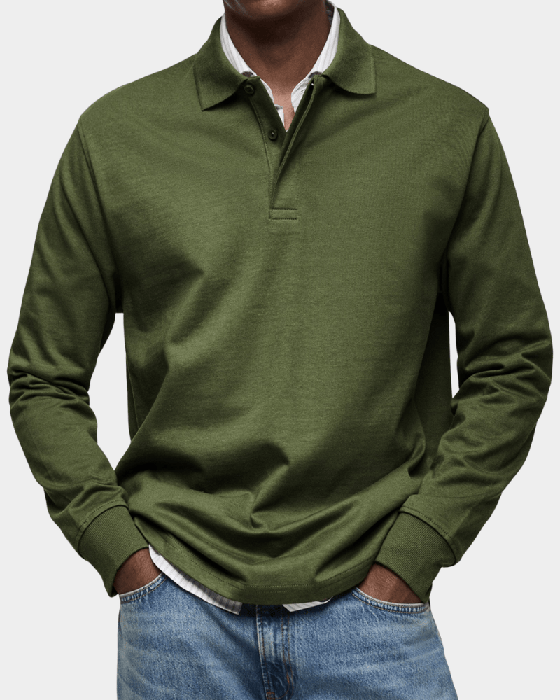 Van Elst Mode® | Comfortabele polo met lange mouw