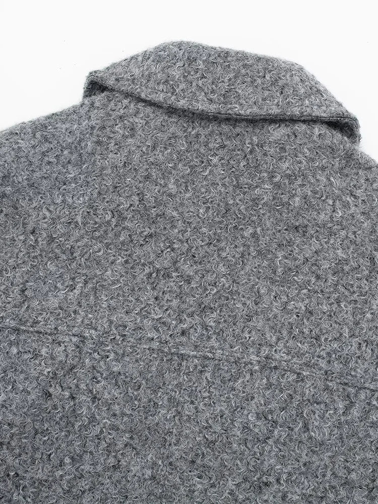 Manuela — Chaqueta vintage con cremallera y cuello de solapa