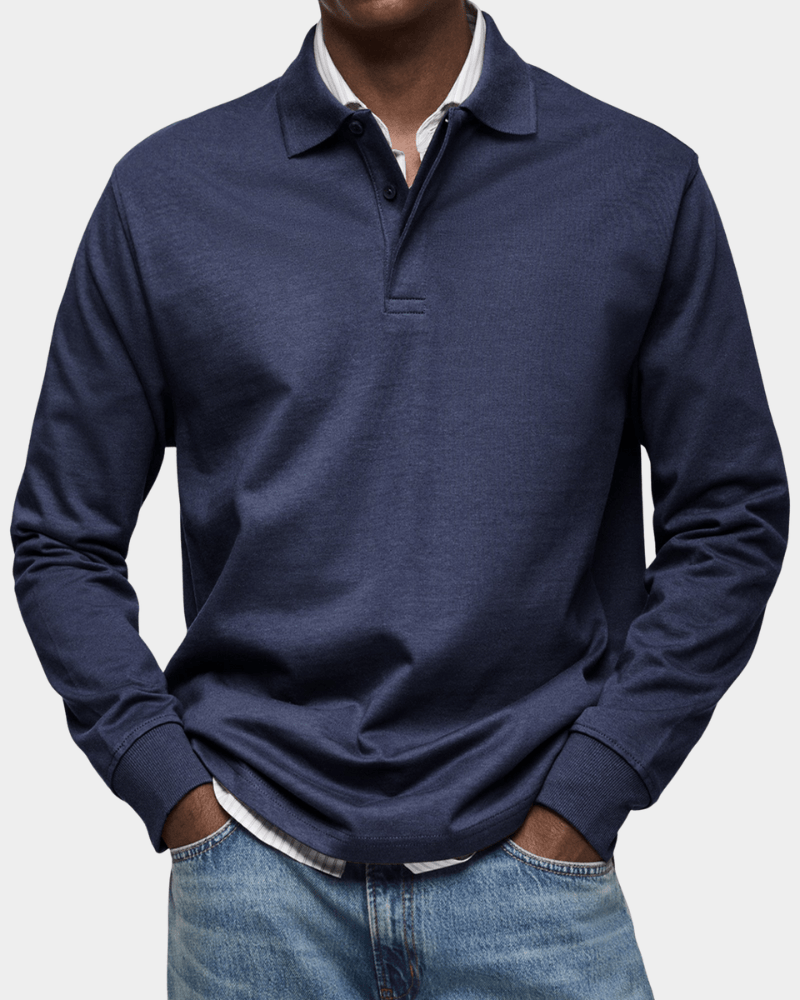 Van Elst Mode® | Comfortabele polo met lange mouw