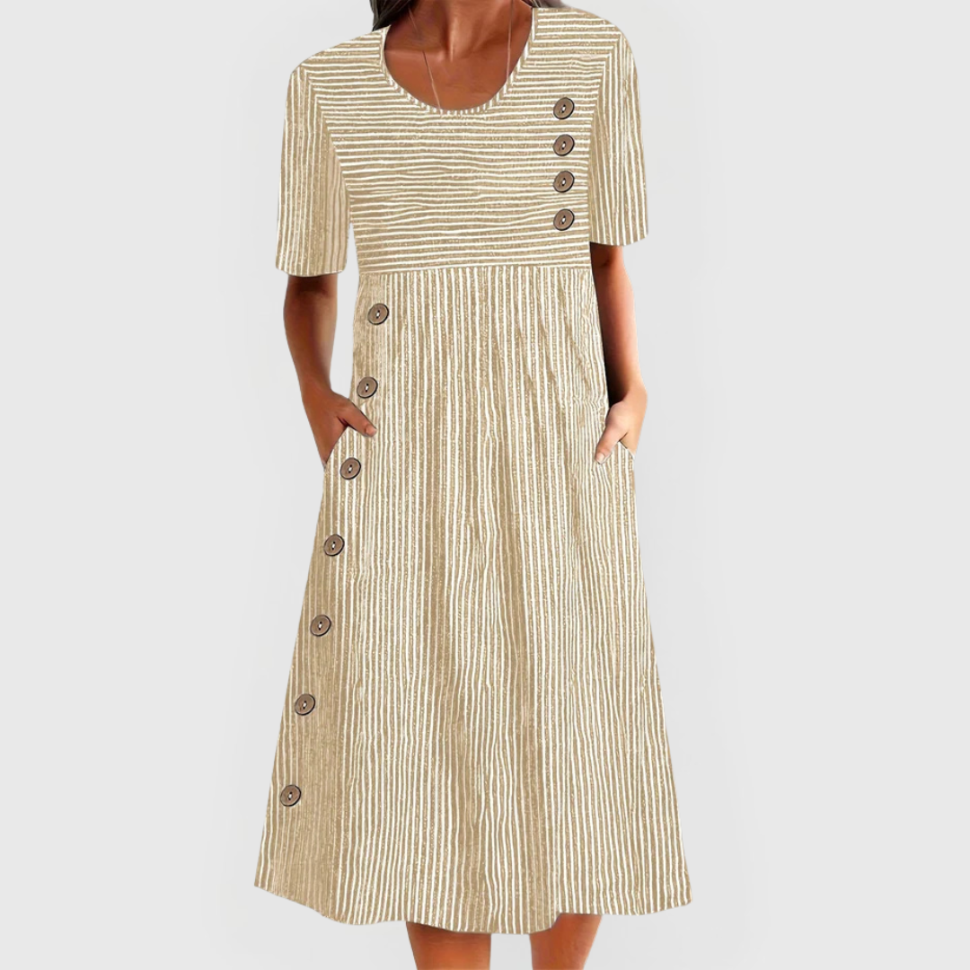 Jara — Vestido midi de rayas
