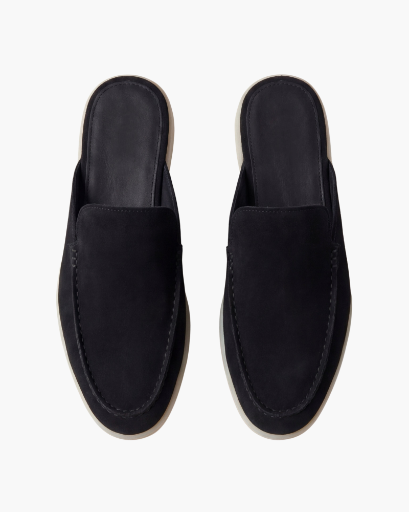 ZAPATOS MULES DE ANTE PORTSIDE - NEGRO