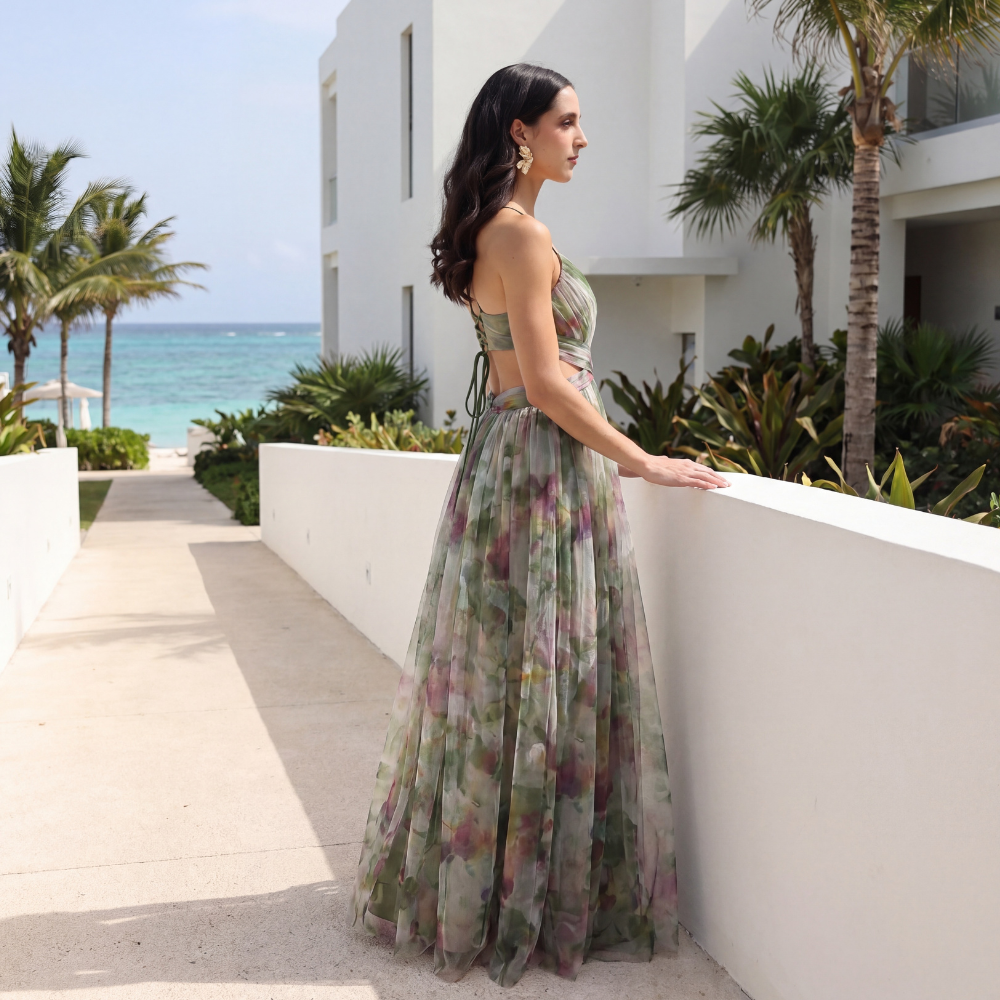 Dayana — Vestido largo con botones delanteros
