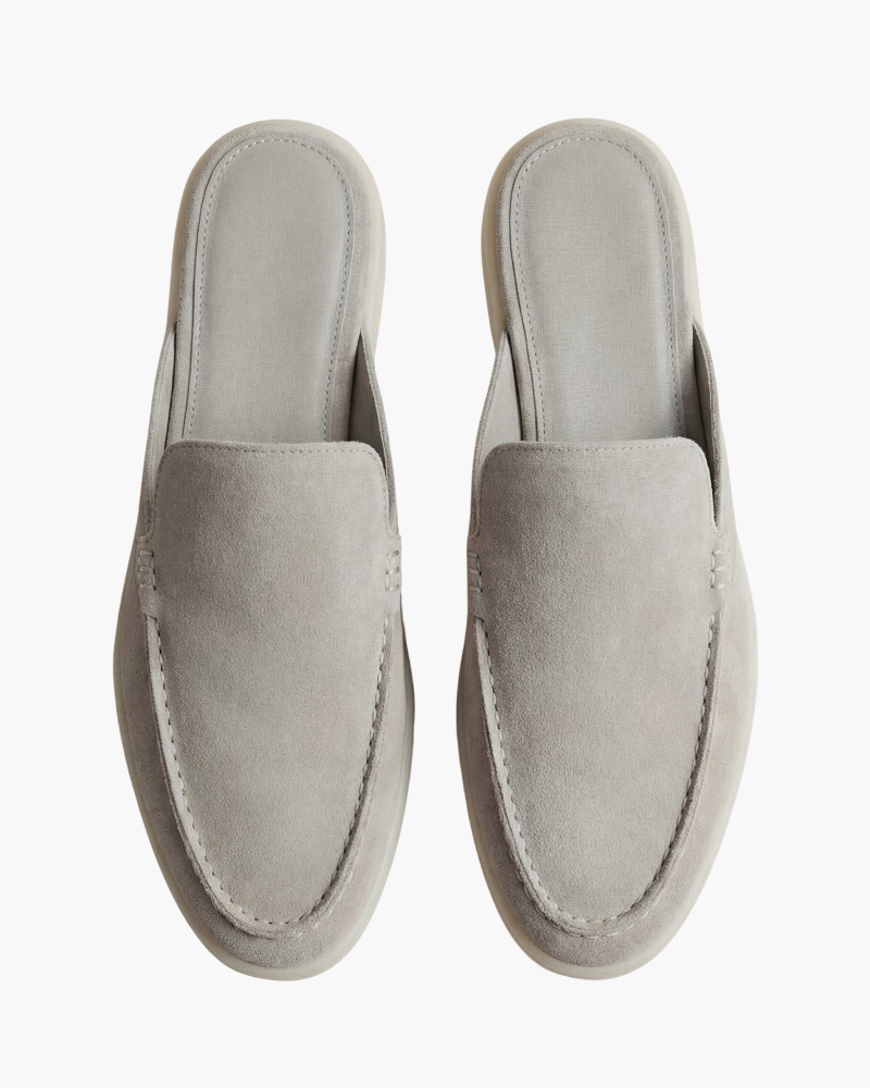 ZAPATOS MULES DE ANTE PORTSIDE - GRIS CLARO