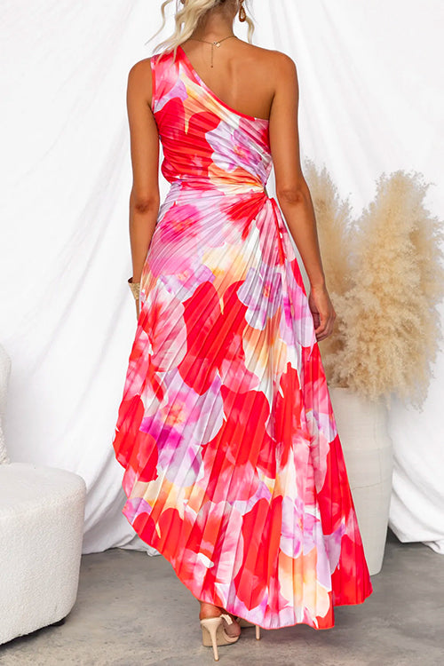 Yanira | Vestido plisado de un hombro