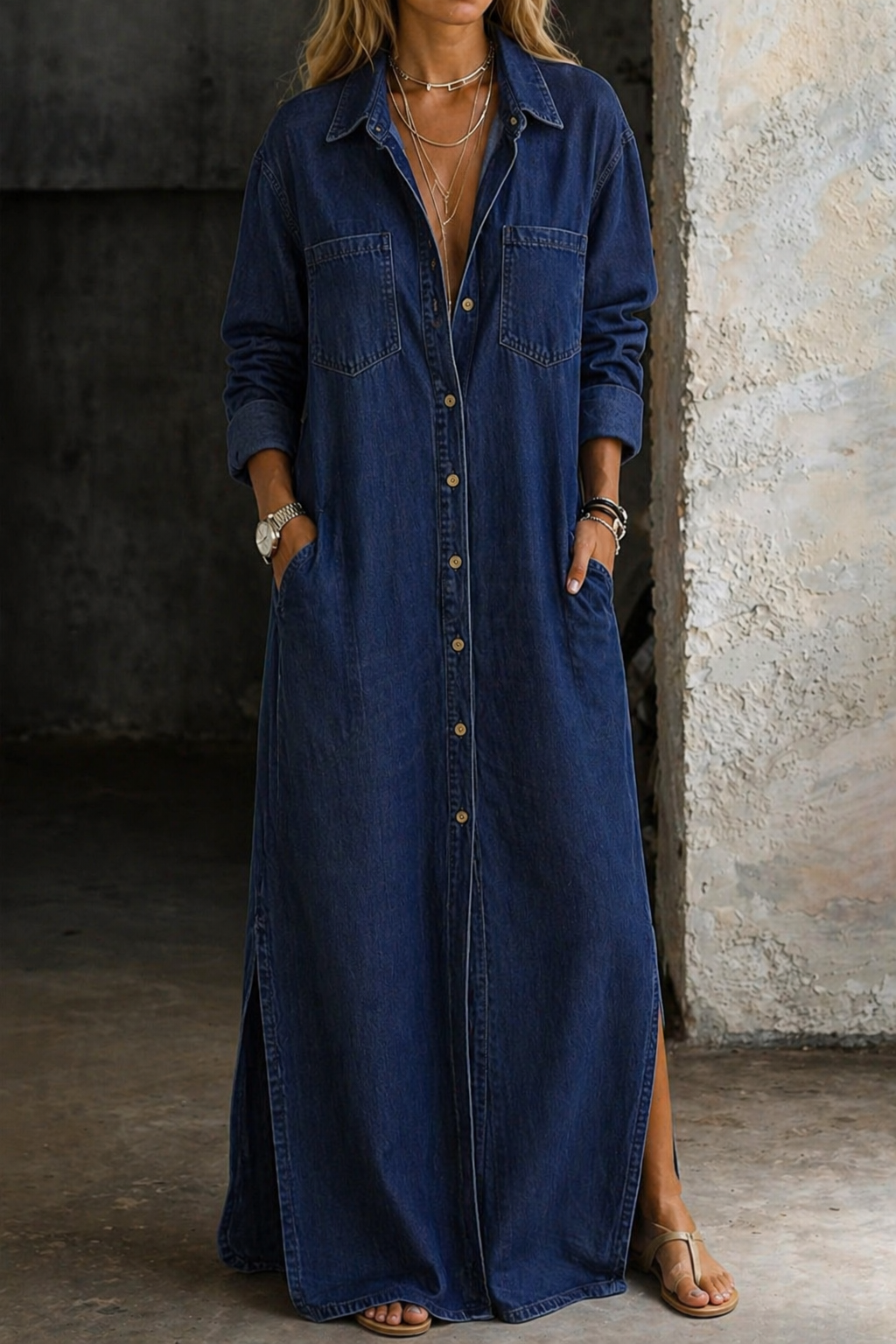 Aroa — Vestido camisero con botones