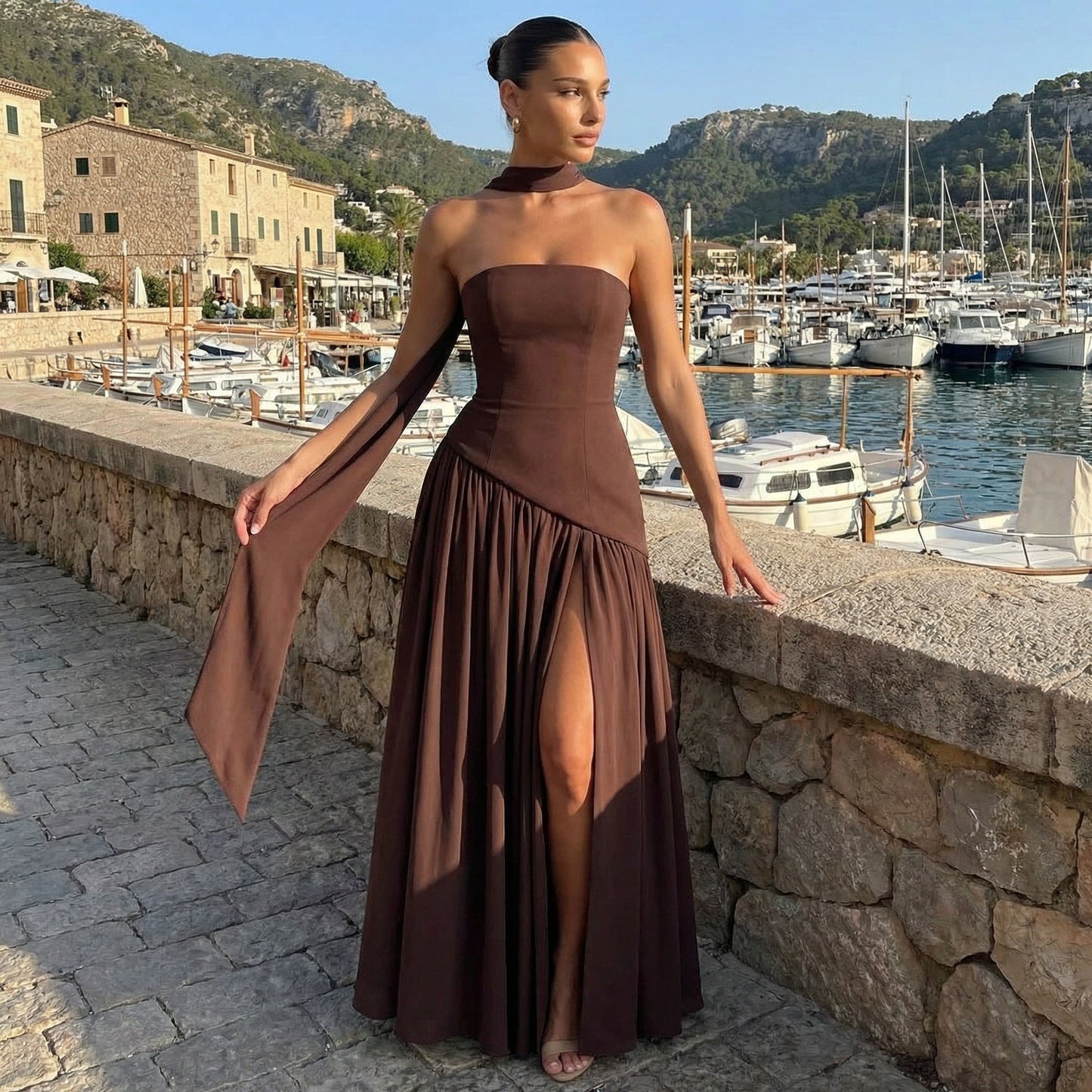 Maia — Vestido largo sin tirantes
