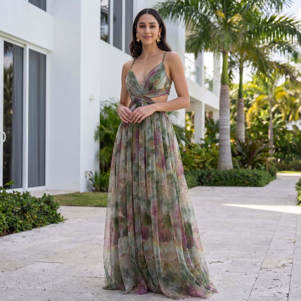 Dayana — Vestido largo con botones delanteros