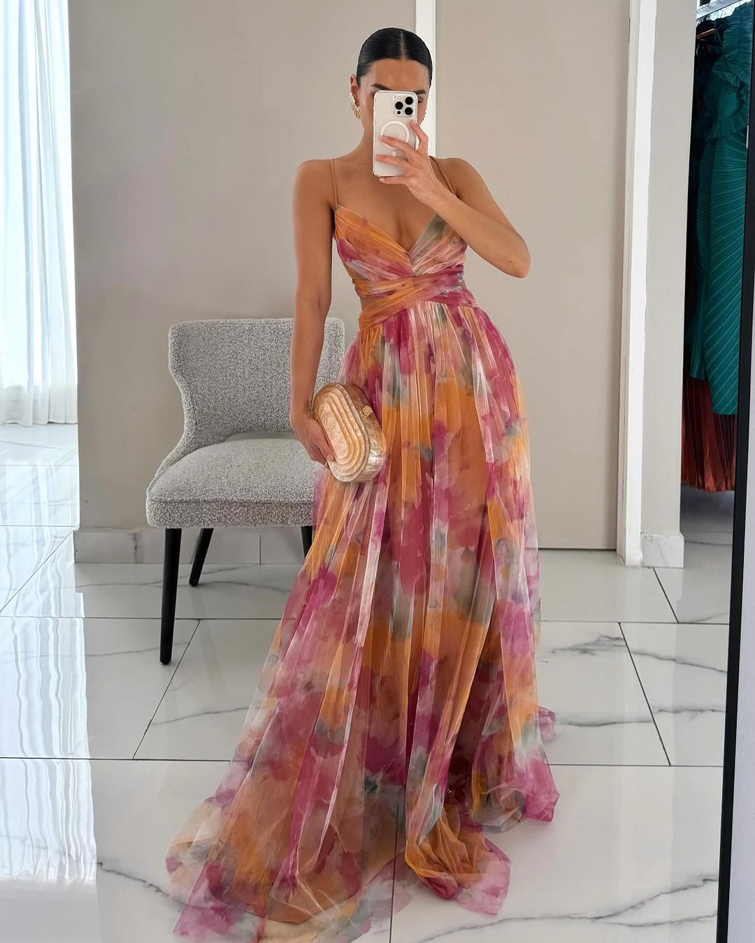 Giselle | Encantador vestido maxi con estampado floral