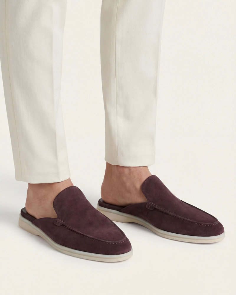ZAPATOS MULES DE ANTE PORTSIDE - CAFÉ