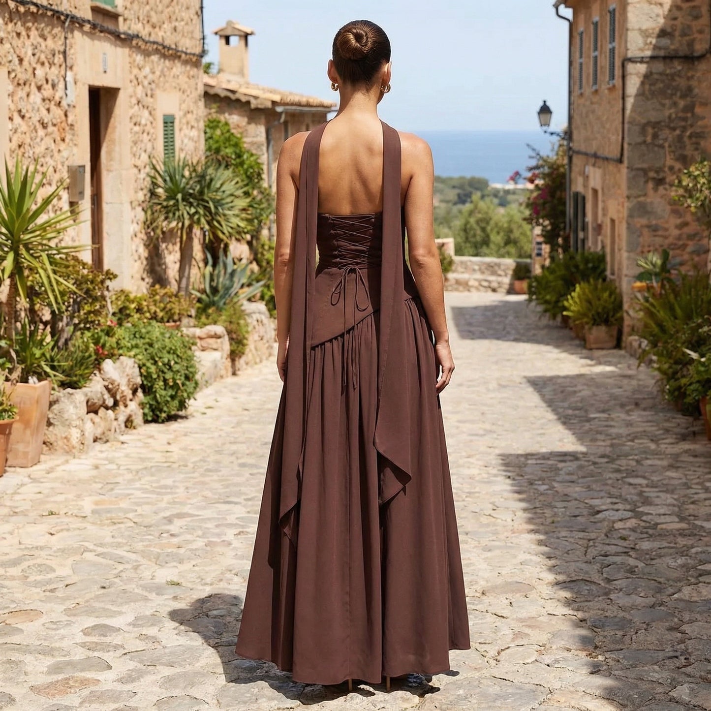Maia — Vestido largo sin tirantes