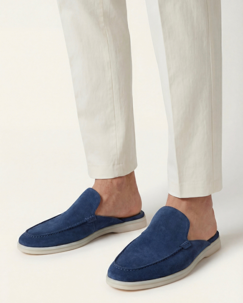 ZAPATOS MULES DE ANTE PORTSIDE - AZUL