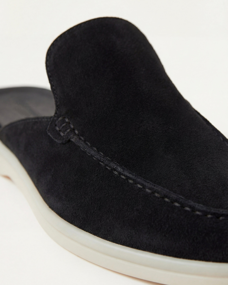 ZAPATOS MULES DE ANTE PORTSIDE - NEGRO