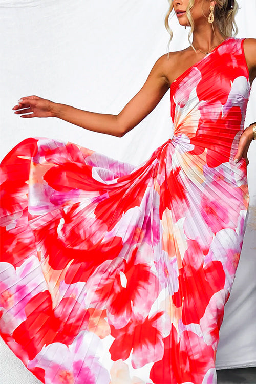 Yanira | Vestido plisado de un hombro