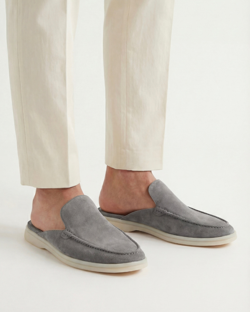ZAPATOS MULES DE ANTE PORTSIDE - GRIS
