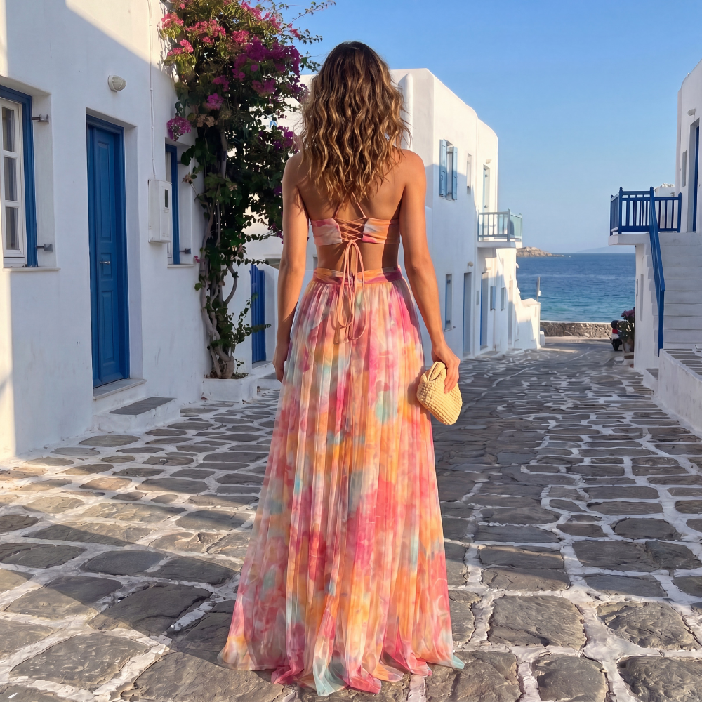 Dayana — Vestido largo con botones delanteros