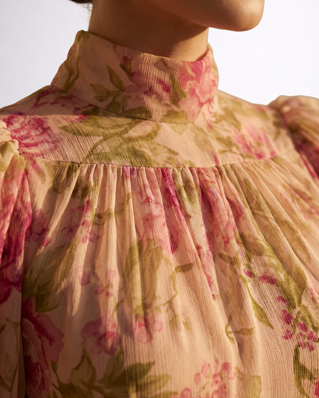 Rosario | Vestido largo floral de gasa
