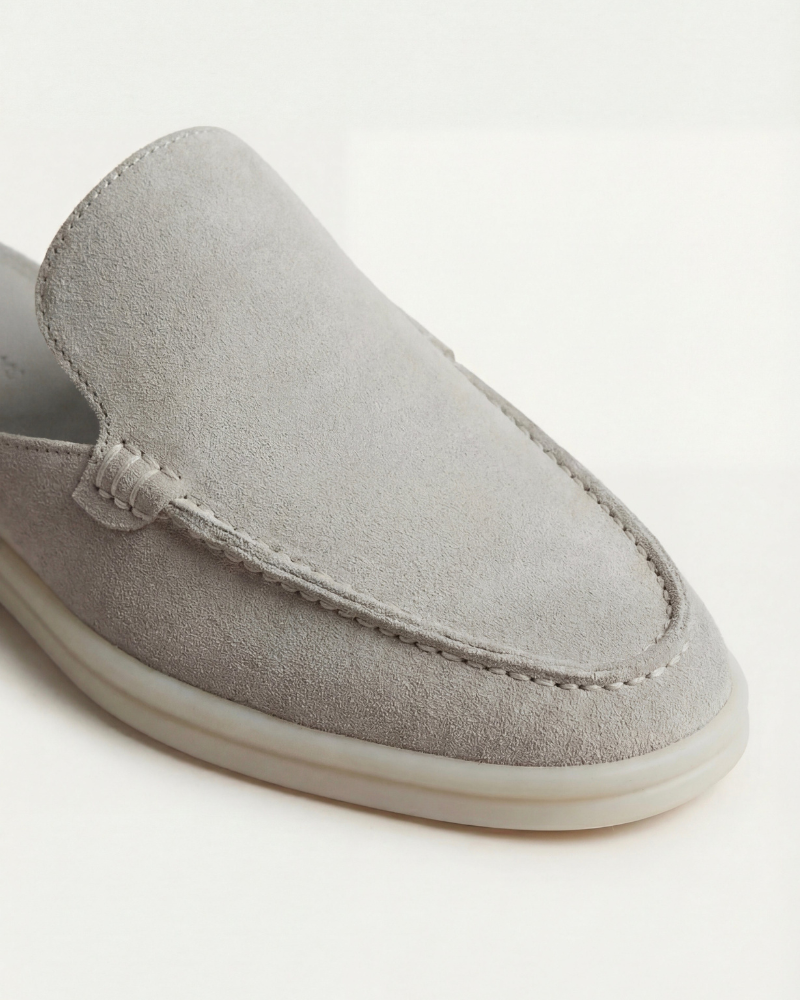 ZAPATOS MULES DE ANTE PORTSIDE - GRIS CLARO