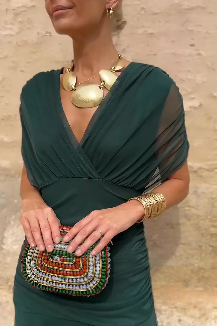 Luisa — Vestido largo de fiesta con cuello de pico