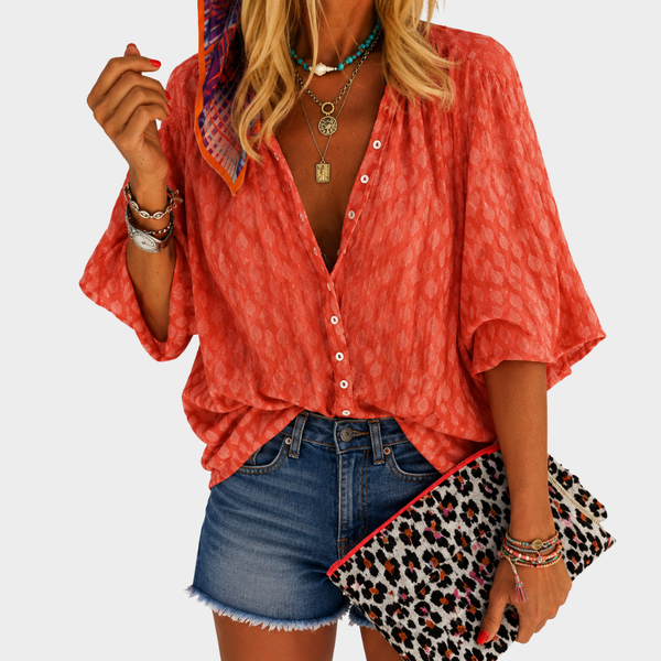 Blusa brisa coral con botones