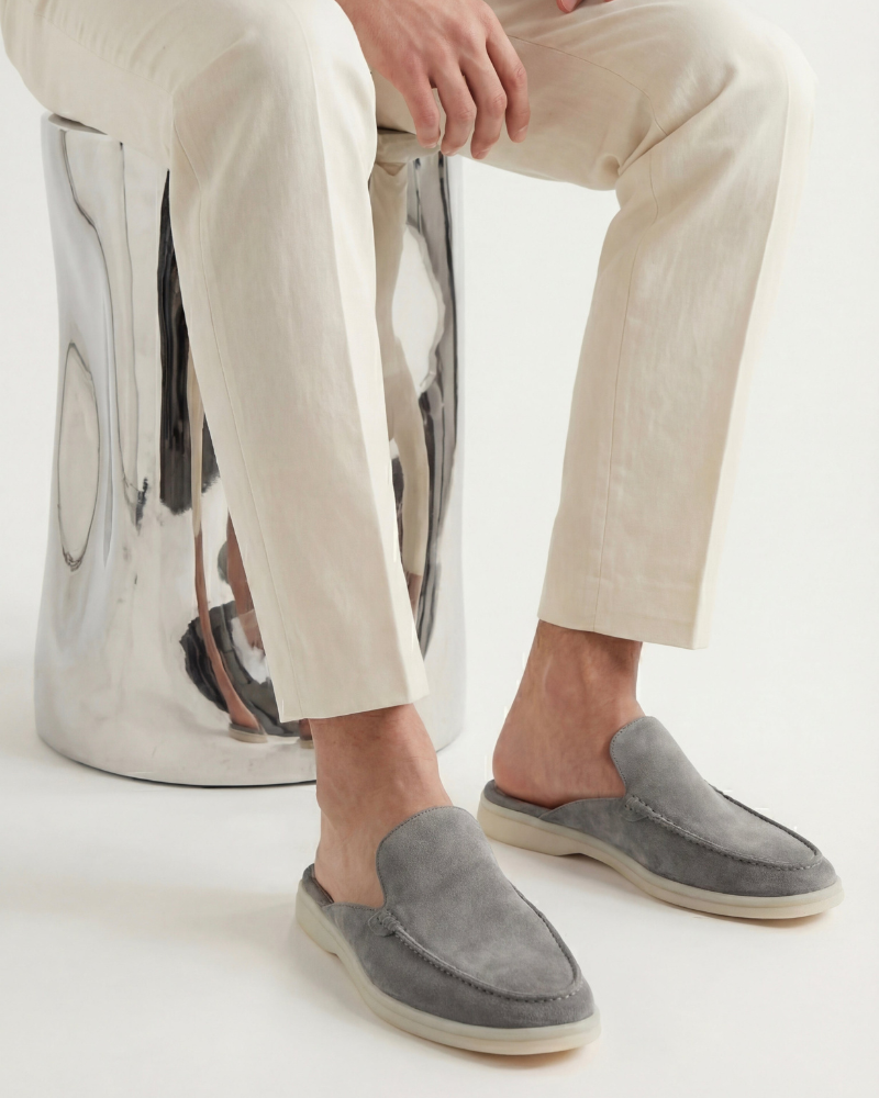 ZAPATOS MULES DE ANTE PORTSIDE - GRIS