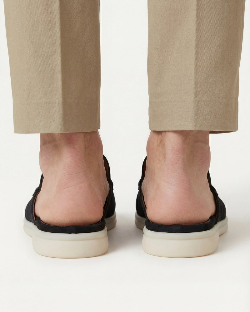 ZAPATOS MULES DE ANTE PORTSIDE - NEGRO
