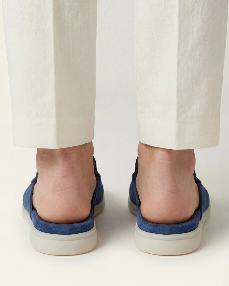 ZAPATOS MULES DE ANTE PORTSIDE - AZUL