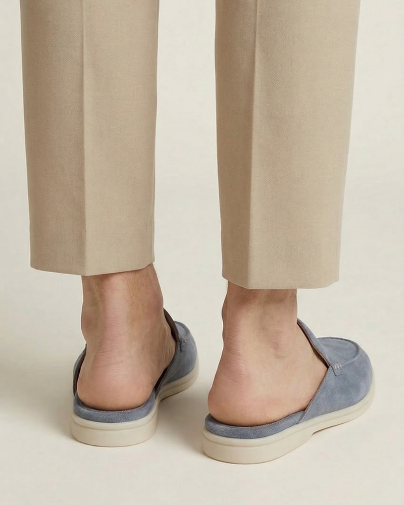 ZAPATOS MULES DE ANTE PORTSIDE - AZUL MARINO