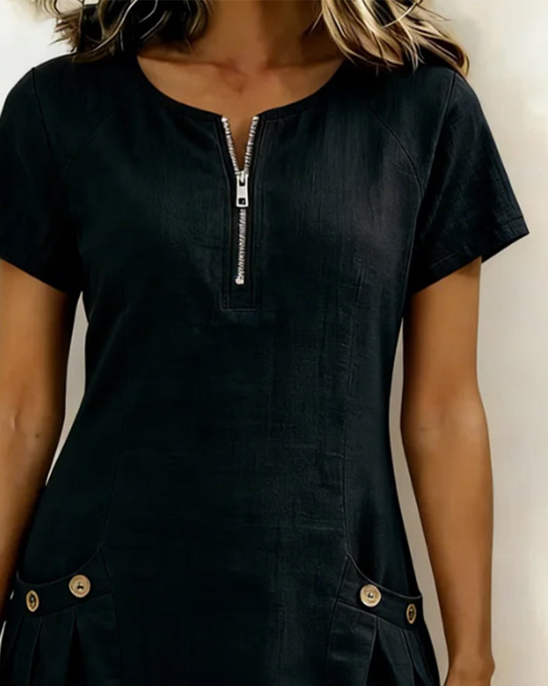 Celia Velazquez | Vestido de algodón con cremallera