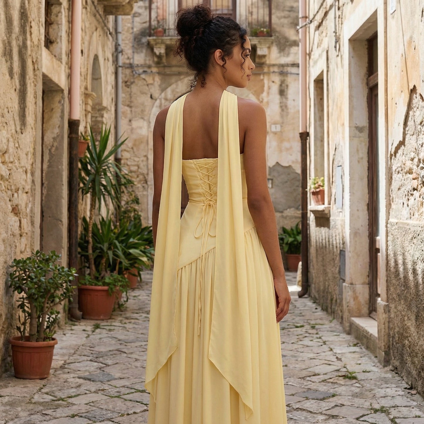 Maia — Vestido largo sin tirantes
