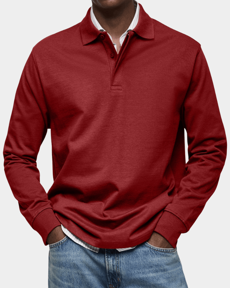 Van Elst Mode® | Comfortabele polo met lange mouw
