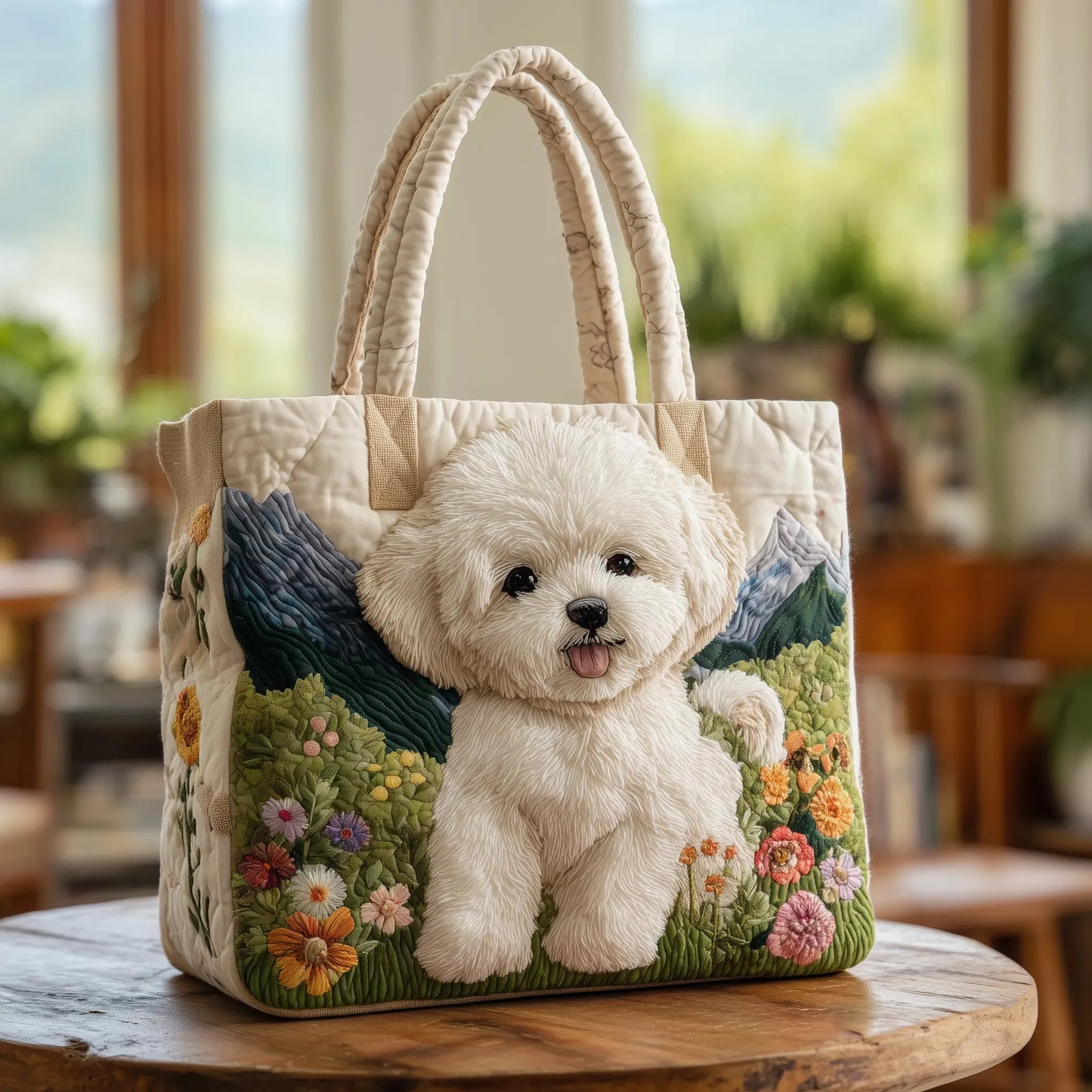Bolso Acolchado Artesanal con Perro