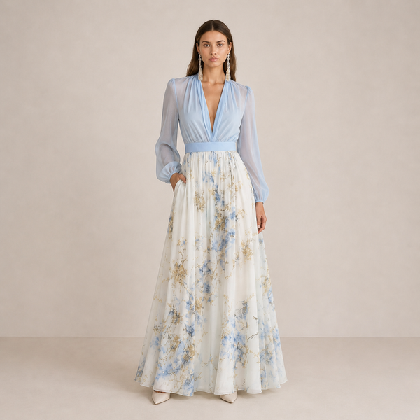 Vestido largo azul