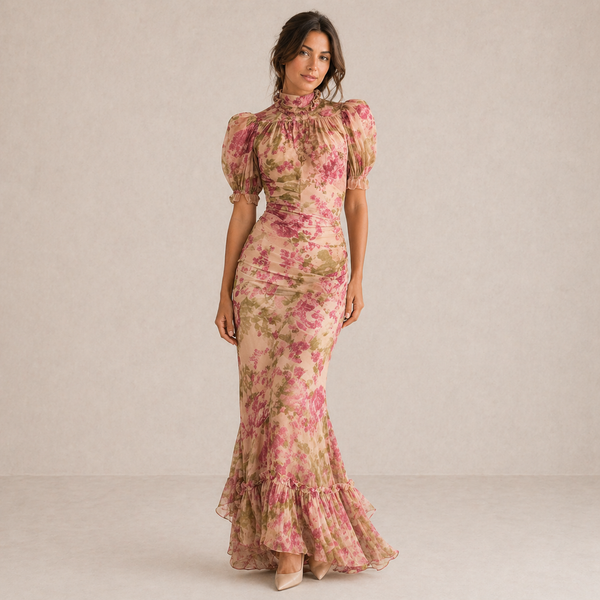 Vestido largo rosa