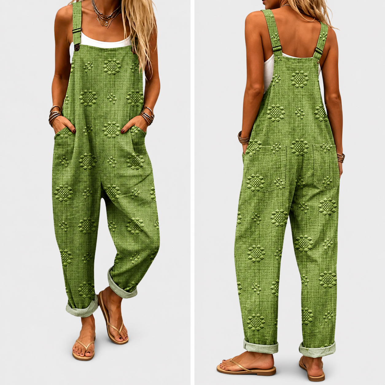 Odile | Peto de lino Olive Bloom