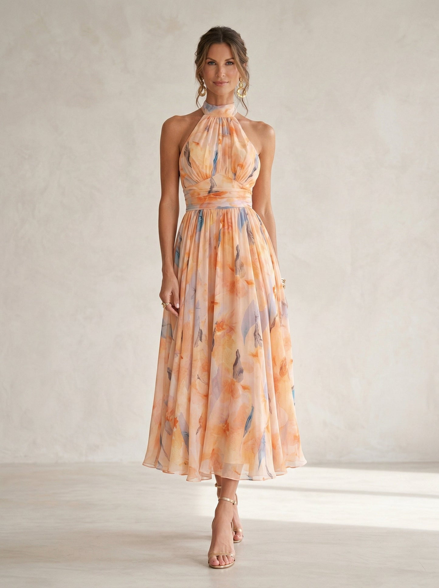 Esther · Vestido halter acuarela
