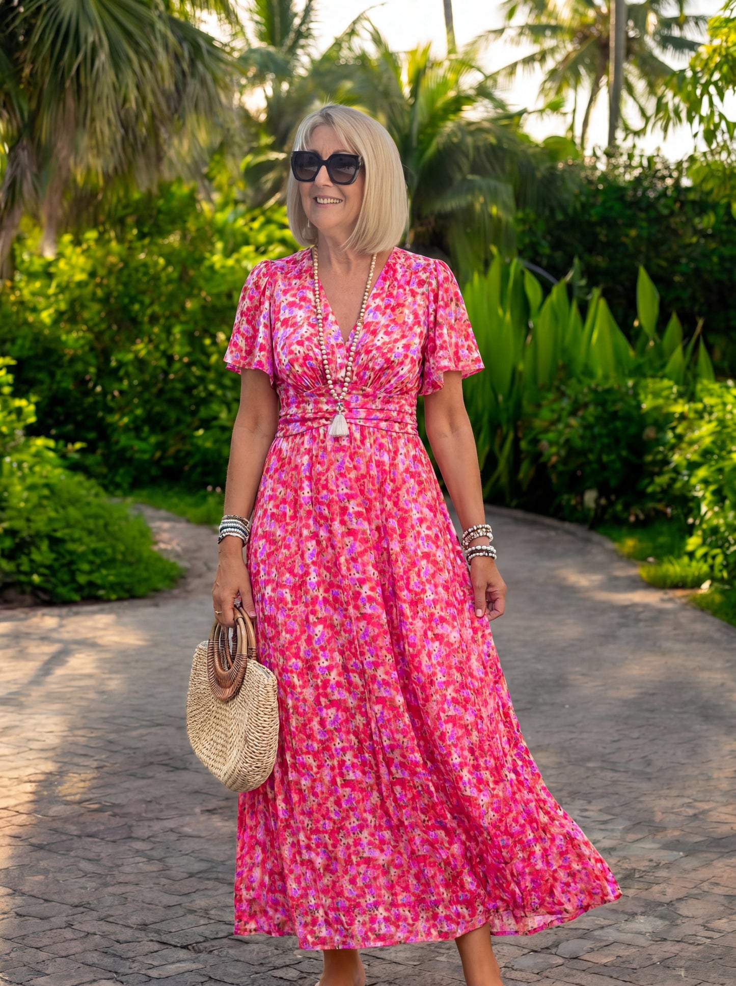 Edurne — Vestido largo y vaporoso con estampado floral