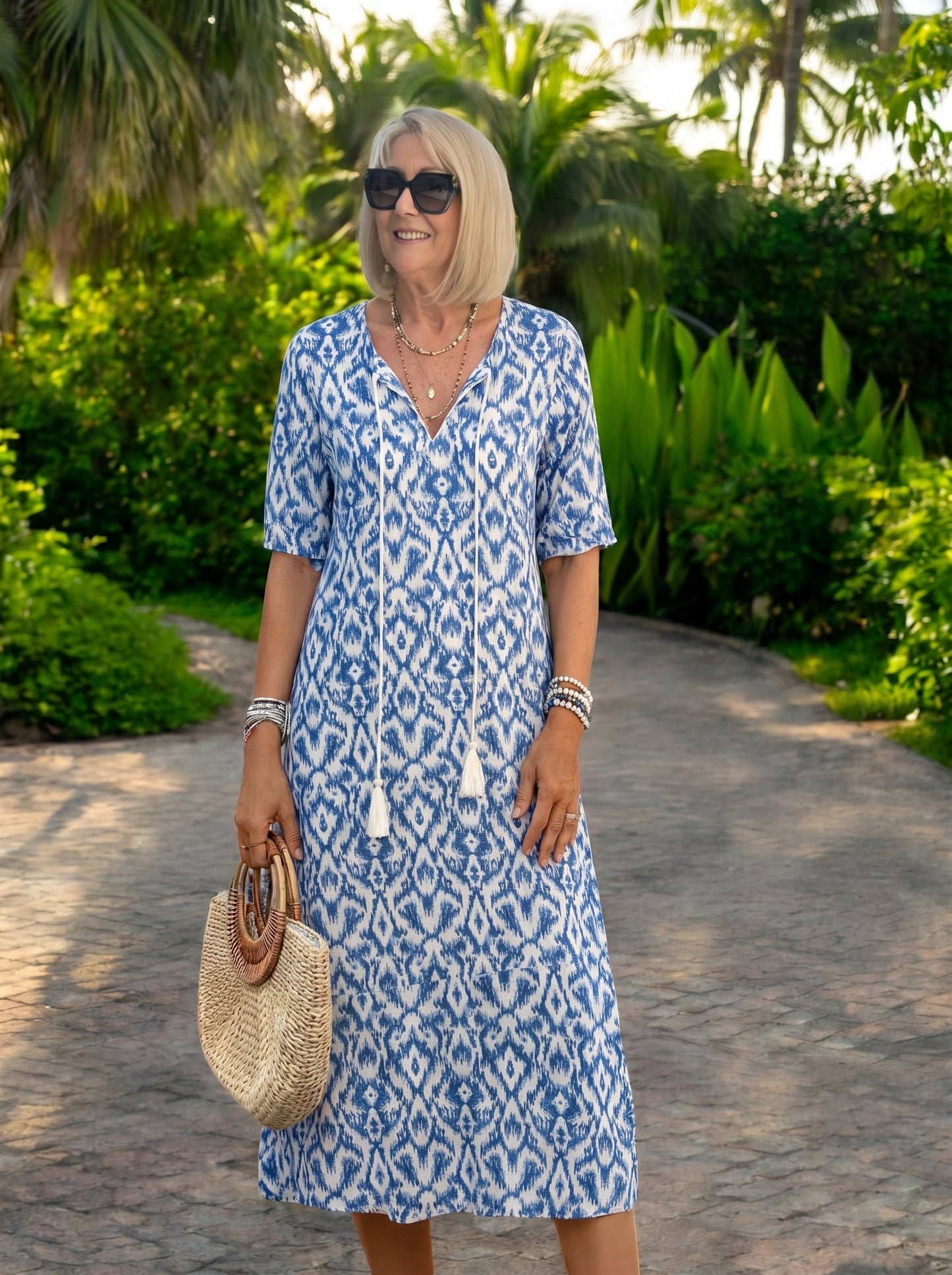 Leire — Vestido midi de estilo boho relajado