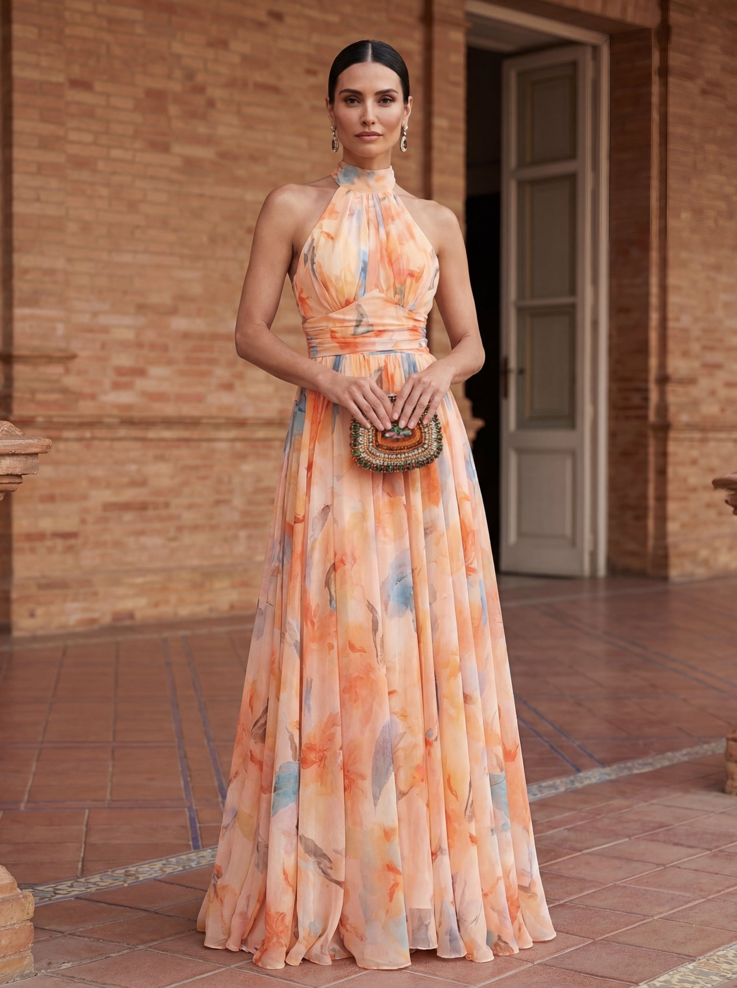 Esther · Vestido halter acuarela