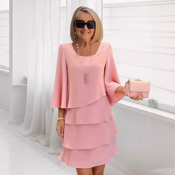 Vestido midi elegante con volantes