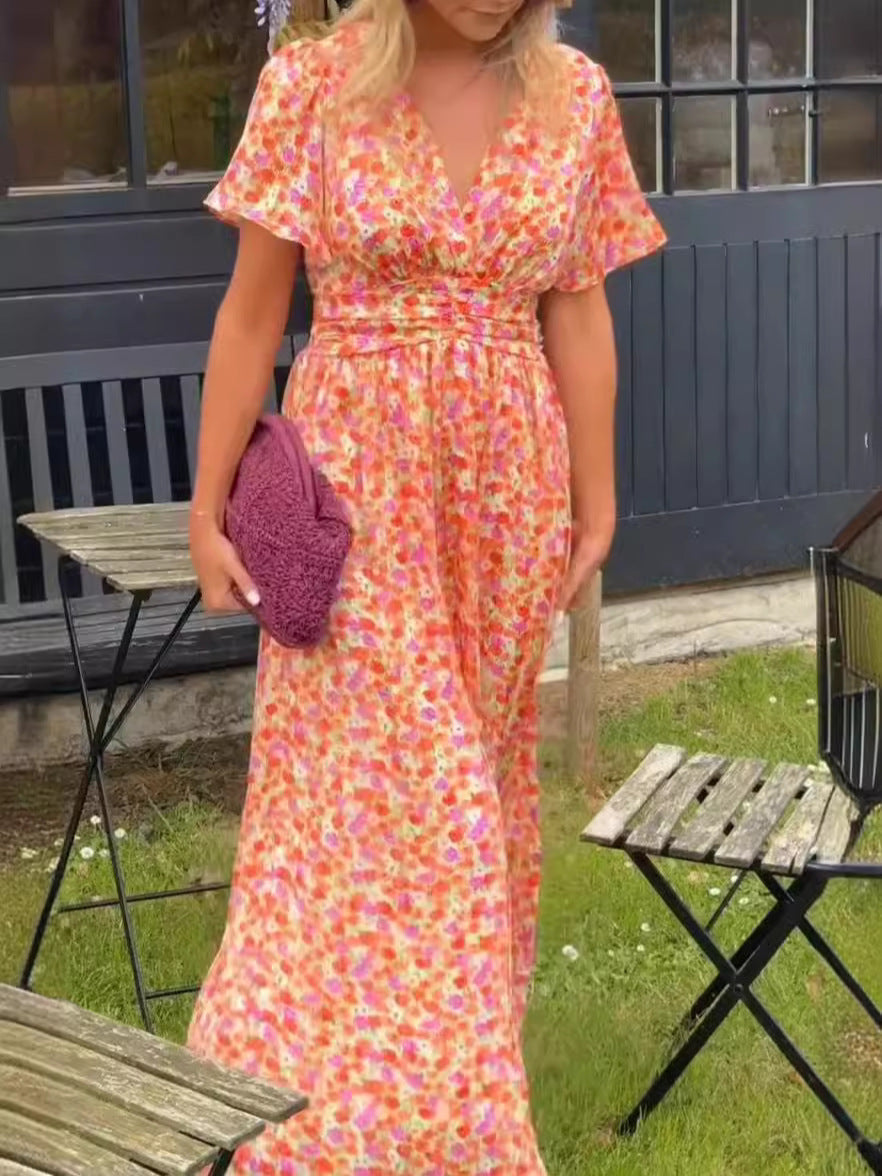 Edurne — Vestido largo y vaporoso con estampado floral